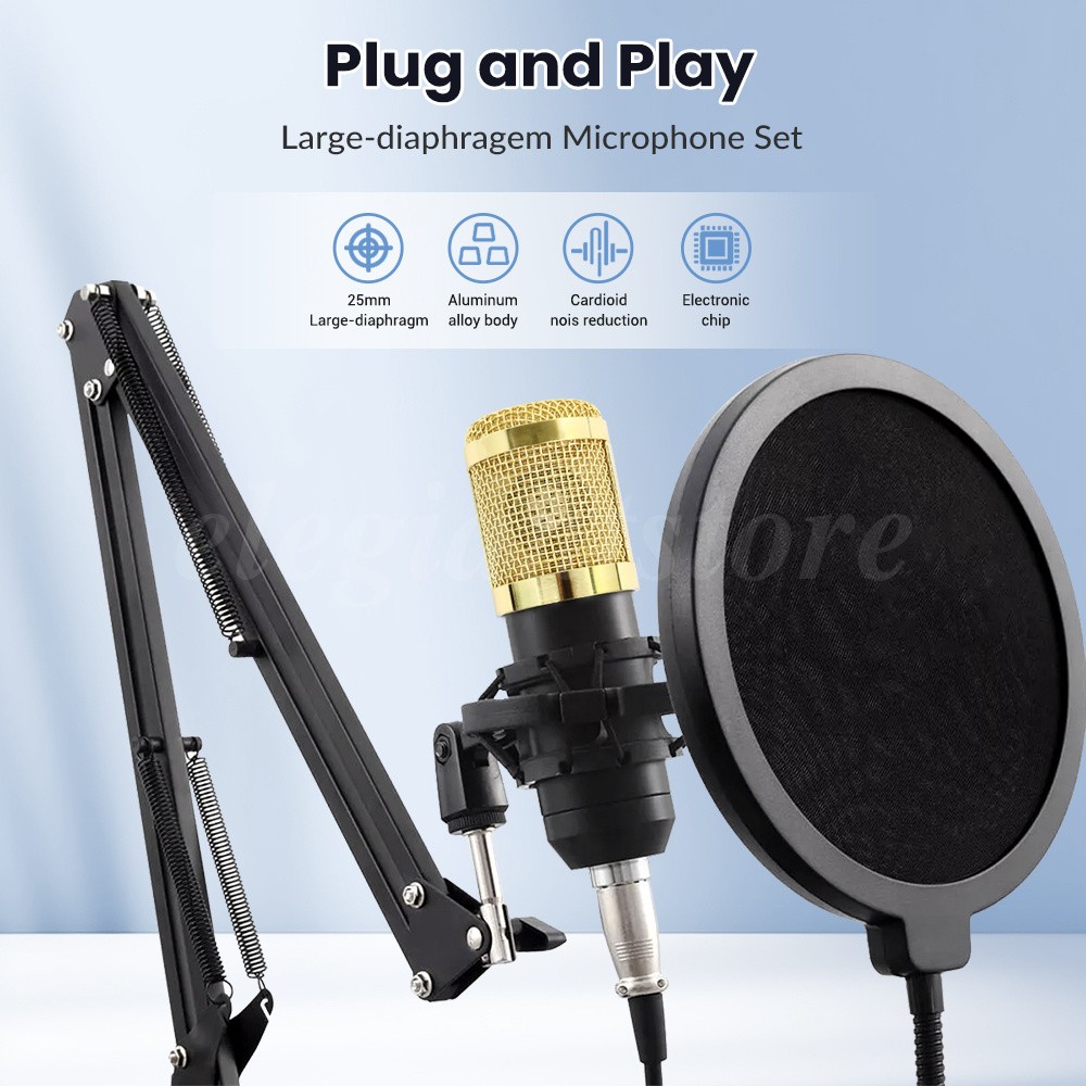 Recording Microphone Podcast Bundle Professional Home Studio Condenser Mic Kit