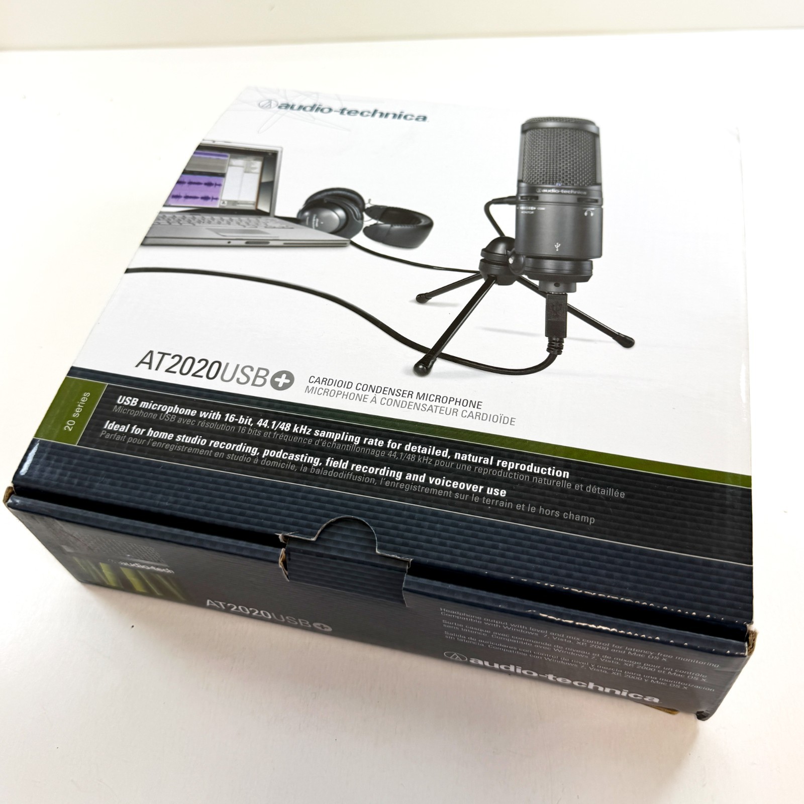 Audio-Technica AT2020USB+ Cardioid Condenser Microphone AT8458 Shock Mount SET