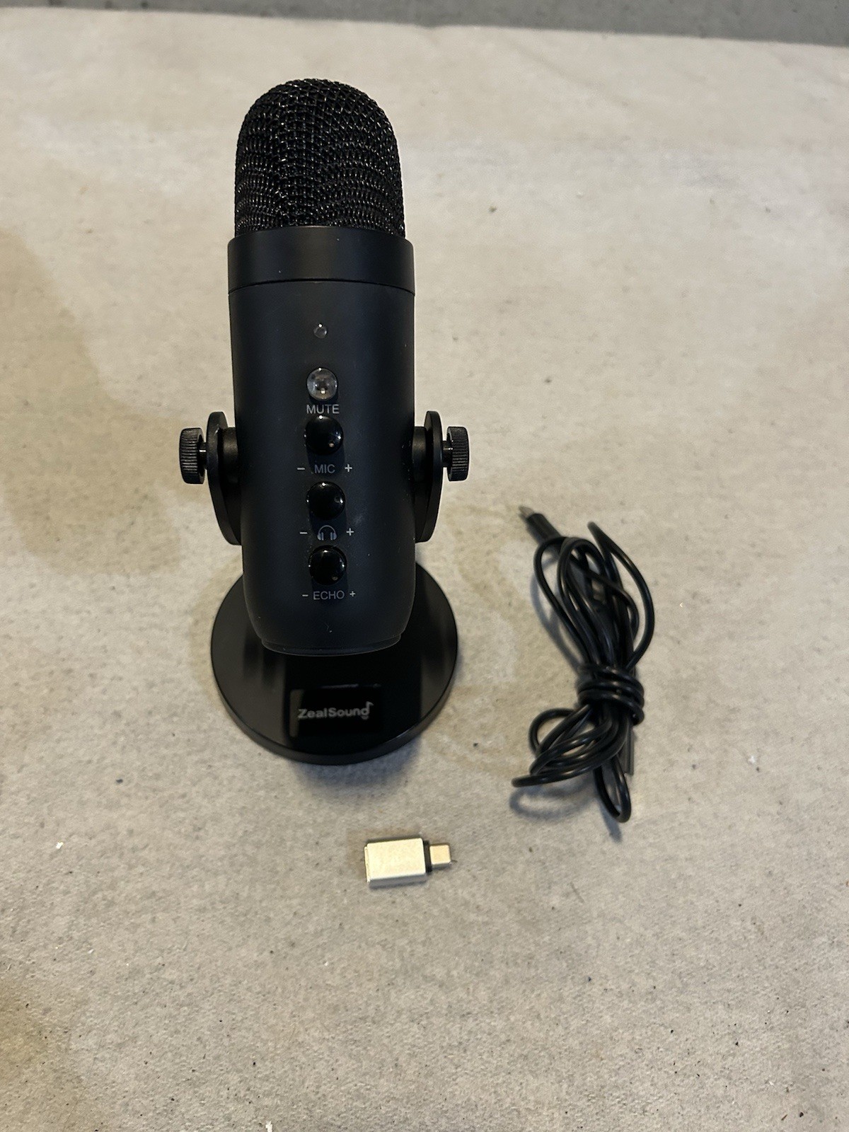 Black ZealSound USB/Micro C Microphone for gaming & More