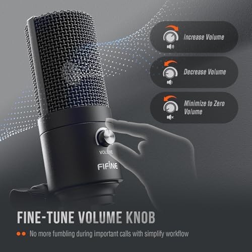 USB Condenser Microphone for PC & Mac – Cardioid Laptop Mic for Vocals, Streamin