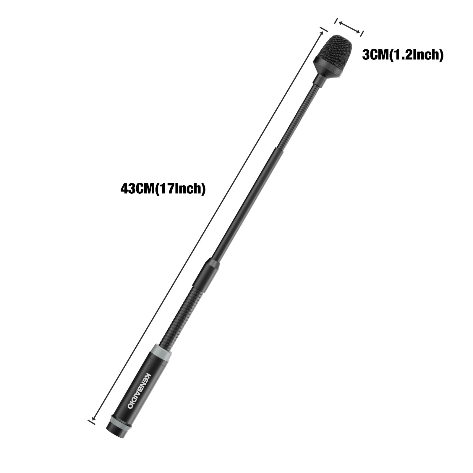 Flexible 17″ Gooseneck XLR Dynamic Microphone for Karaoke, DJ, Video Conferencin