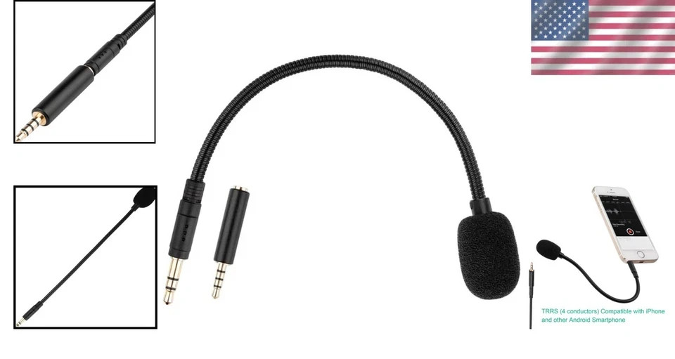 Detachable 3.5mm Microphone – Aux Mic for Headphone Jack, Plug-in Microfono f…
