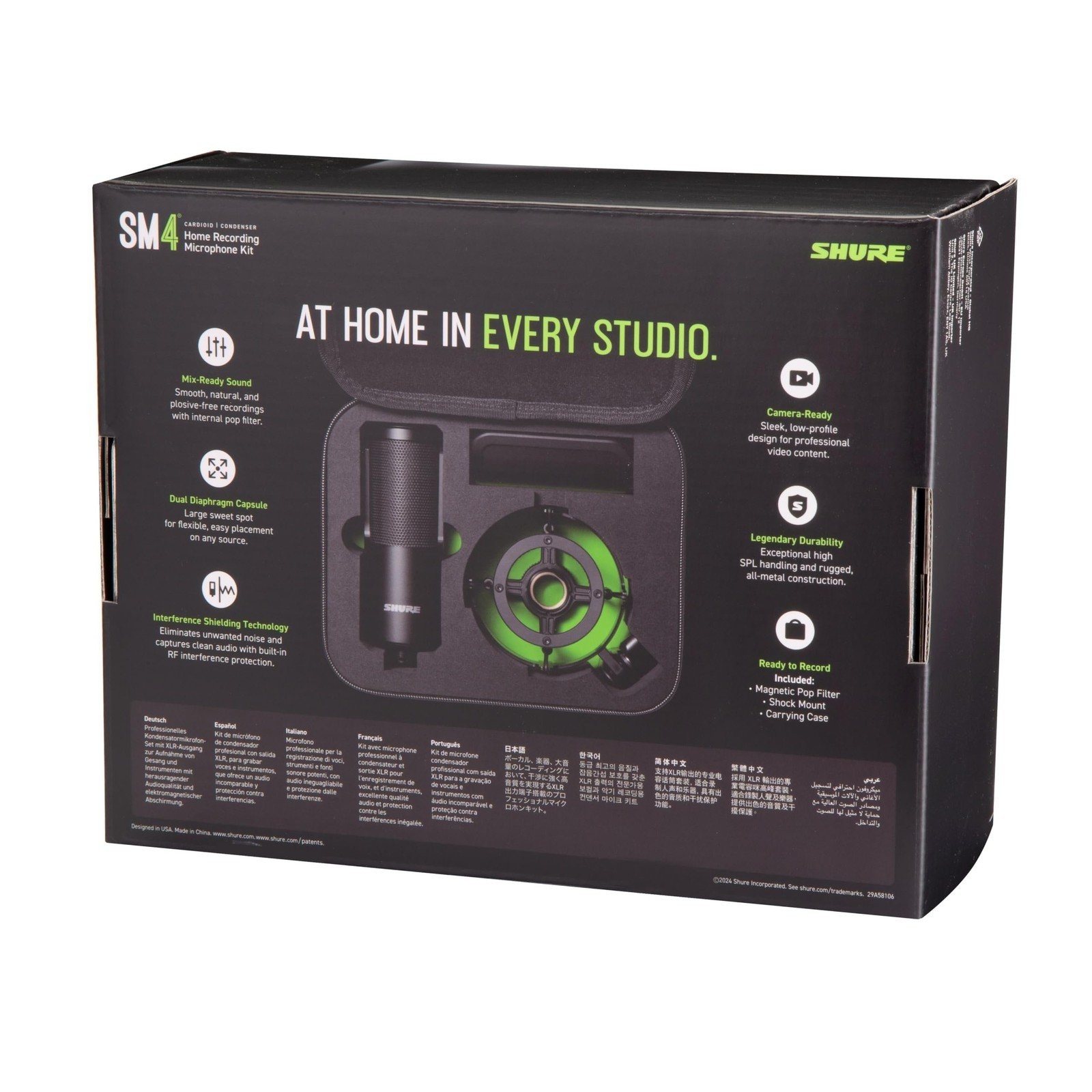Shure SM4 Studio Recording Microphone Kit, XLR Home Studio Condenser Mic with…