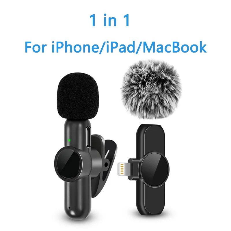 2.4G Wireless Lavalier Microphone Noise Cancelling for iPhone Android Samsung