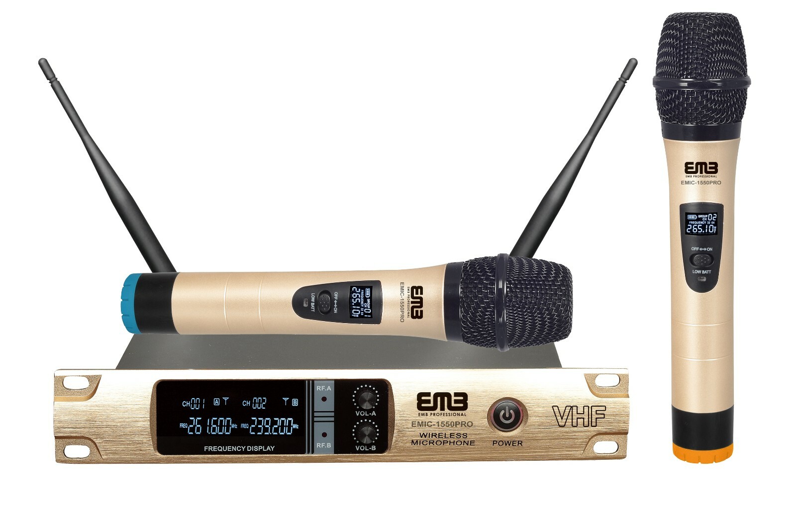 Dual Handheld Cordless Wireless Microphone Receiver 2 x Mic for Church / Karaoke