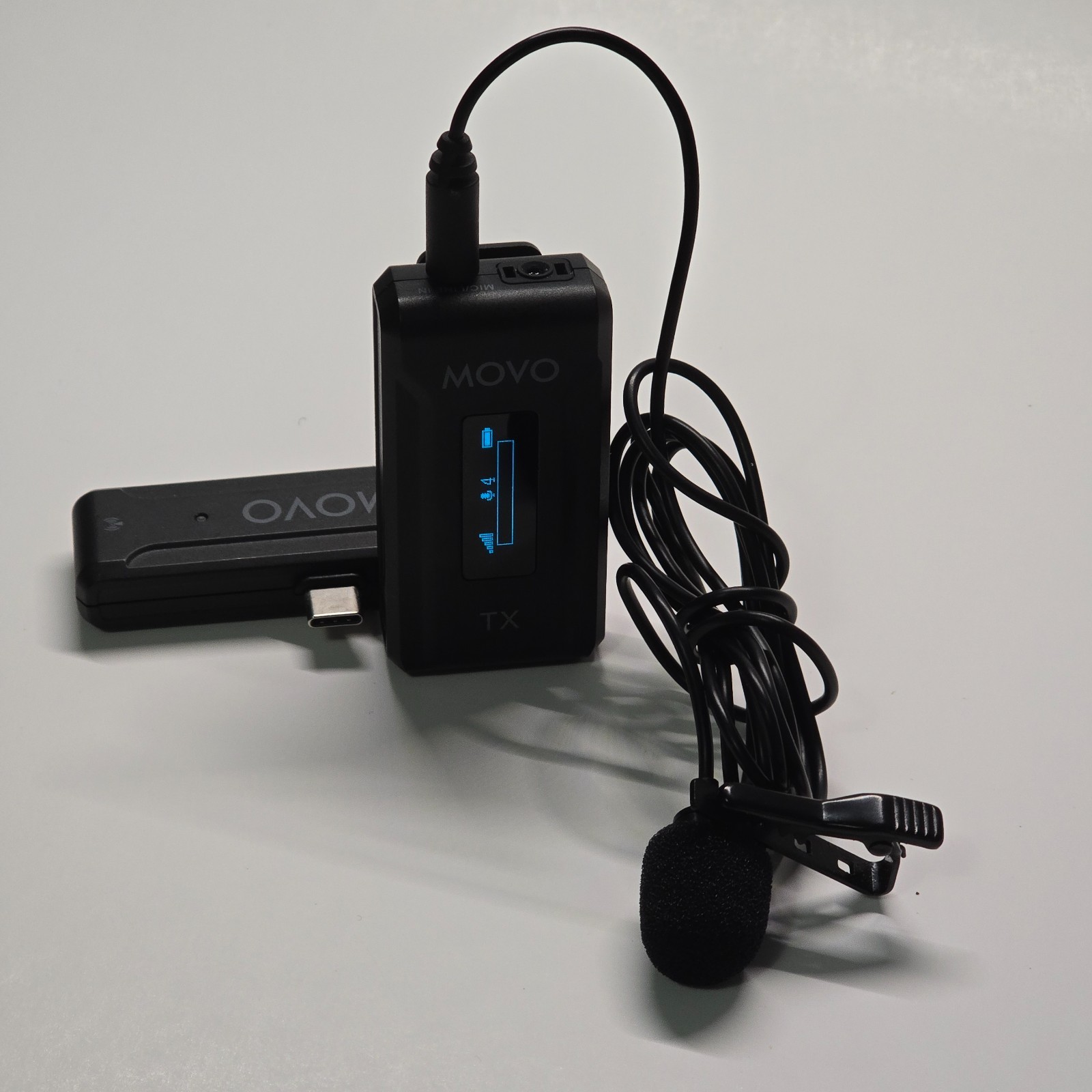 Movo WMX-2-C Wireless Microphone for USB-C Devices – 7HR Battery, 328ft Range
