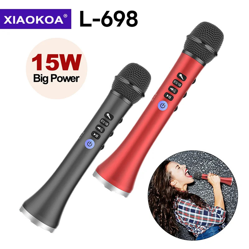 XIAOKOA L 698 15W Wireless Karaoke Microphone Bluetooth Speaker 4000mah 2in1