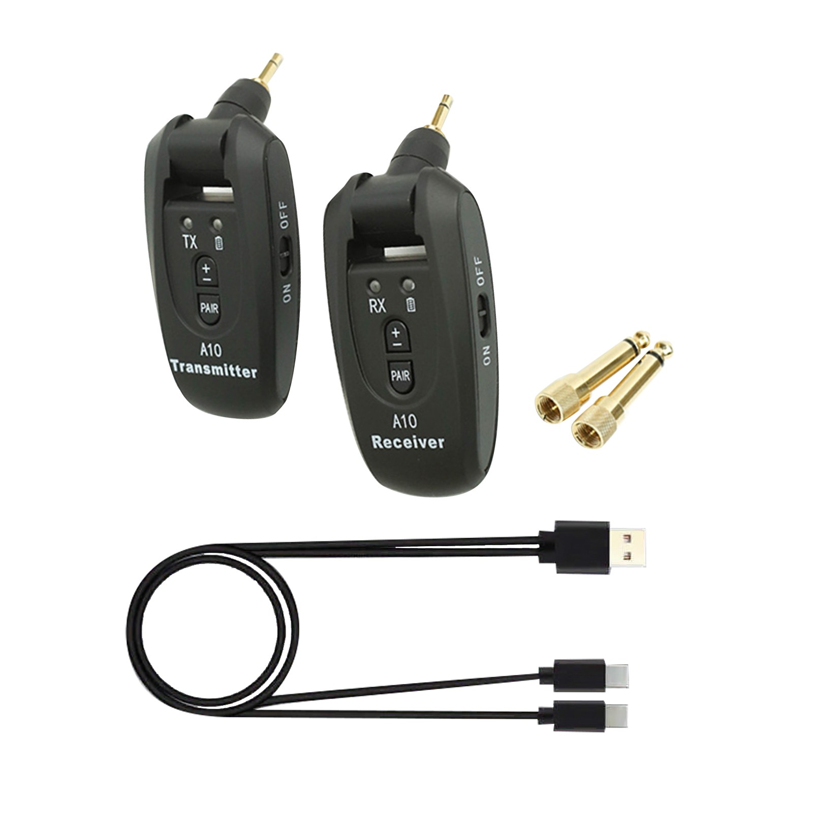 Guitar Wireless Transmitter & Receiver System 100ft 5H Battery 24Bit 48KHz