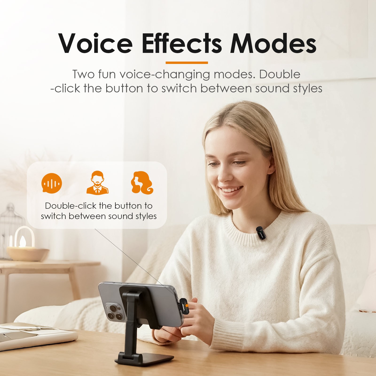 SONICAKE 2.4G Wireless Mini Lavalier Microphone for iPhone, Android & Camera