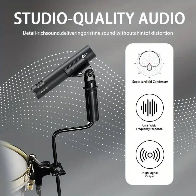 1 Pair E614 Supercardioid Condenser Microphones MultiPurpose Instrument Mic for