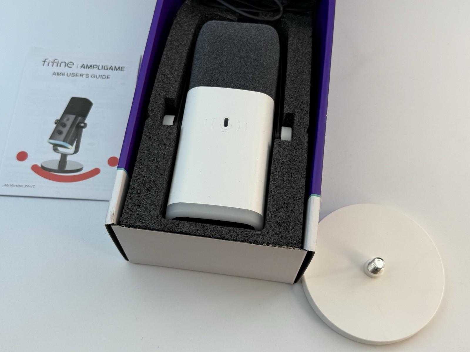 FiFine AM8 XLR USB Dynamic Microphone Ampligame White