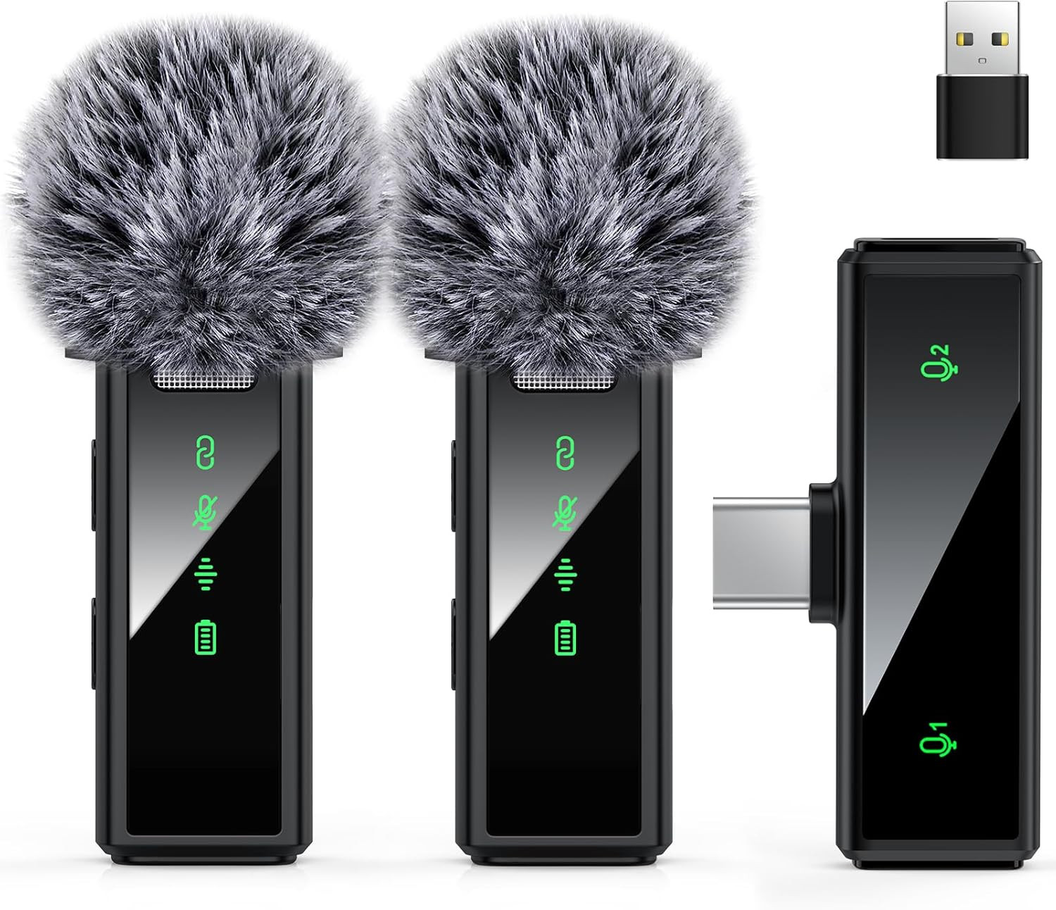 USB-C Wireless Lavalier Microphone for Iphone 15/16/17, Android & PC