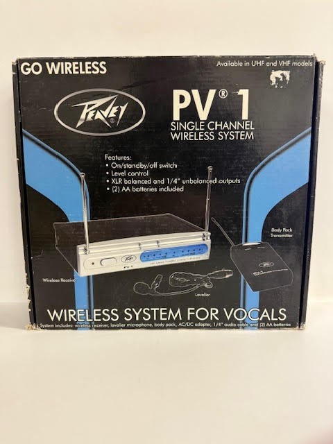 Open Box Peavey PV-1 V1 BL Single Channel Wireless System