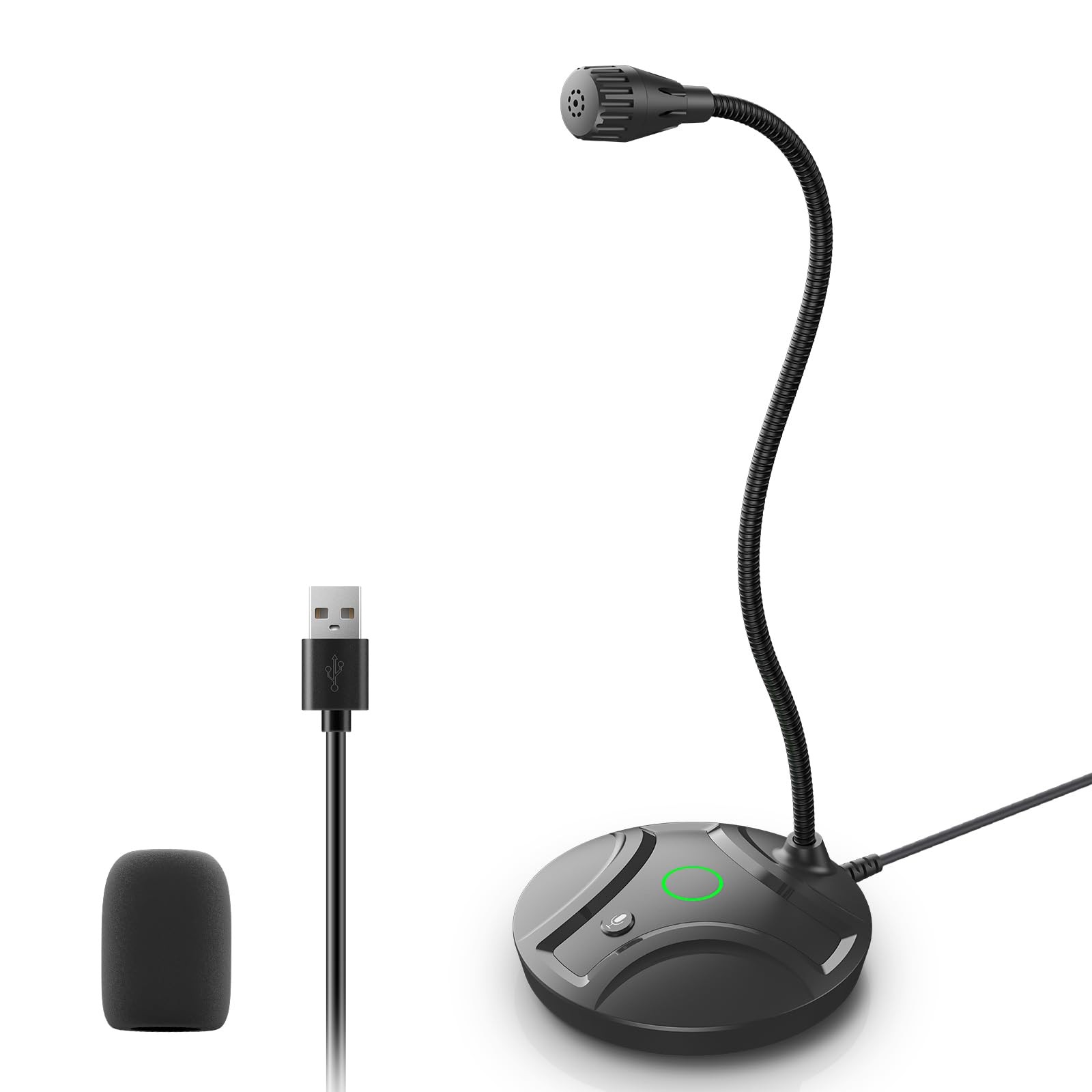 CMOCIIY Plug & Play USB Computer Microphone, Flexible Gooseneck & Mute Button…