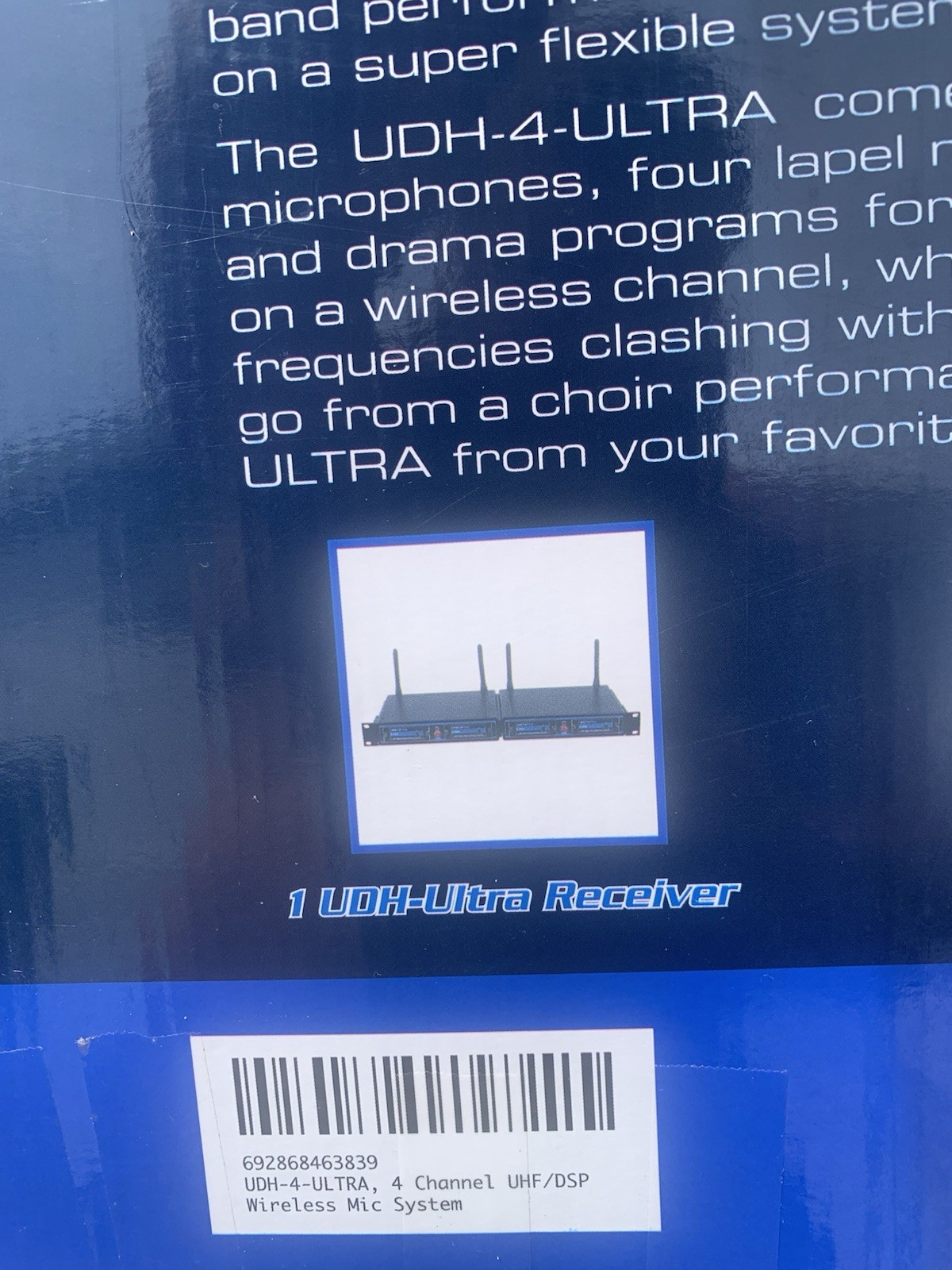 VocoPro UDH-4-Ultra UHF-DSP Hybrid Wireless Mic System