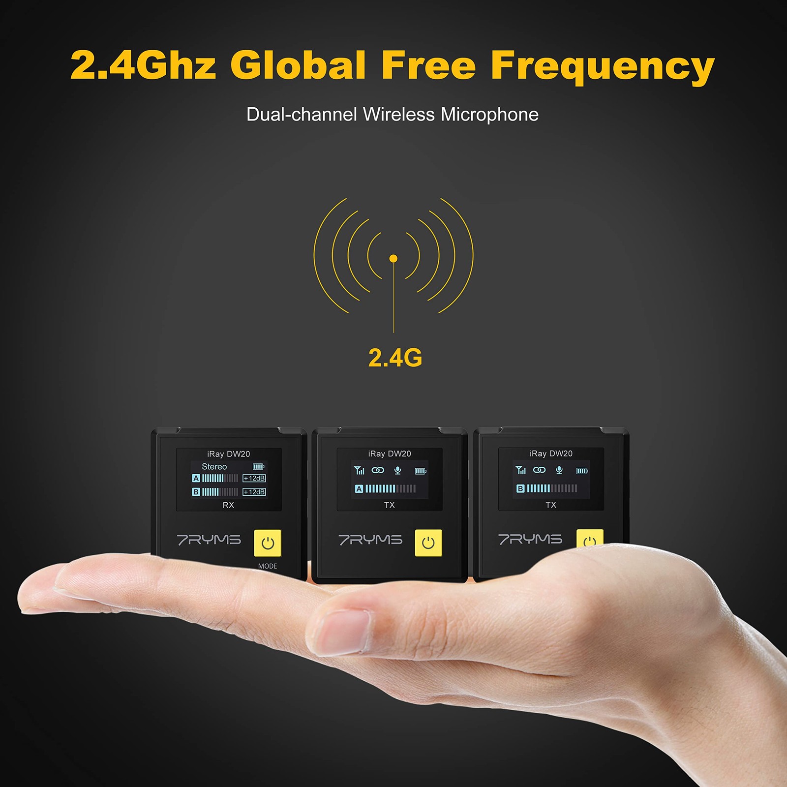 iRay DW20 Wireless Microphone System for Cameras, Camcorders, Smartphones, La…