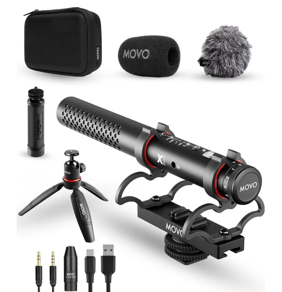 Movo X1 Supercardioid Shotgun Microphone – For DSLR, Smartphones, and Computers