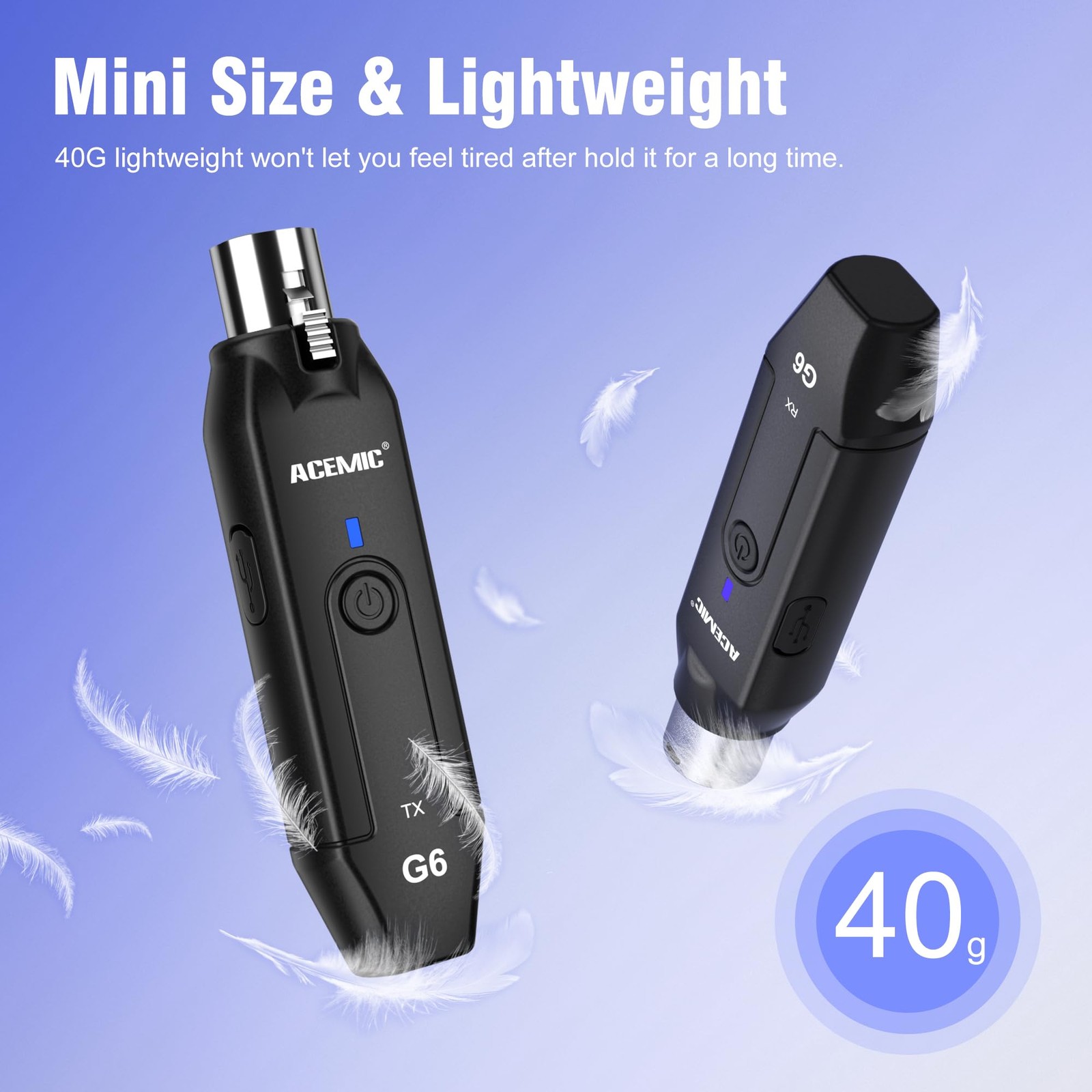 2.4G Wireless Microphone Audio Transmitter and Receiver System Plug-on XLR Mi…