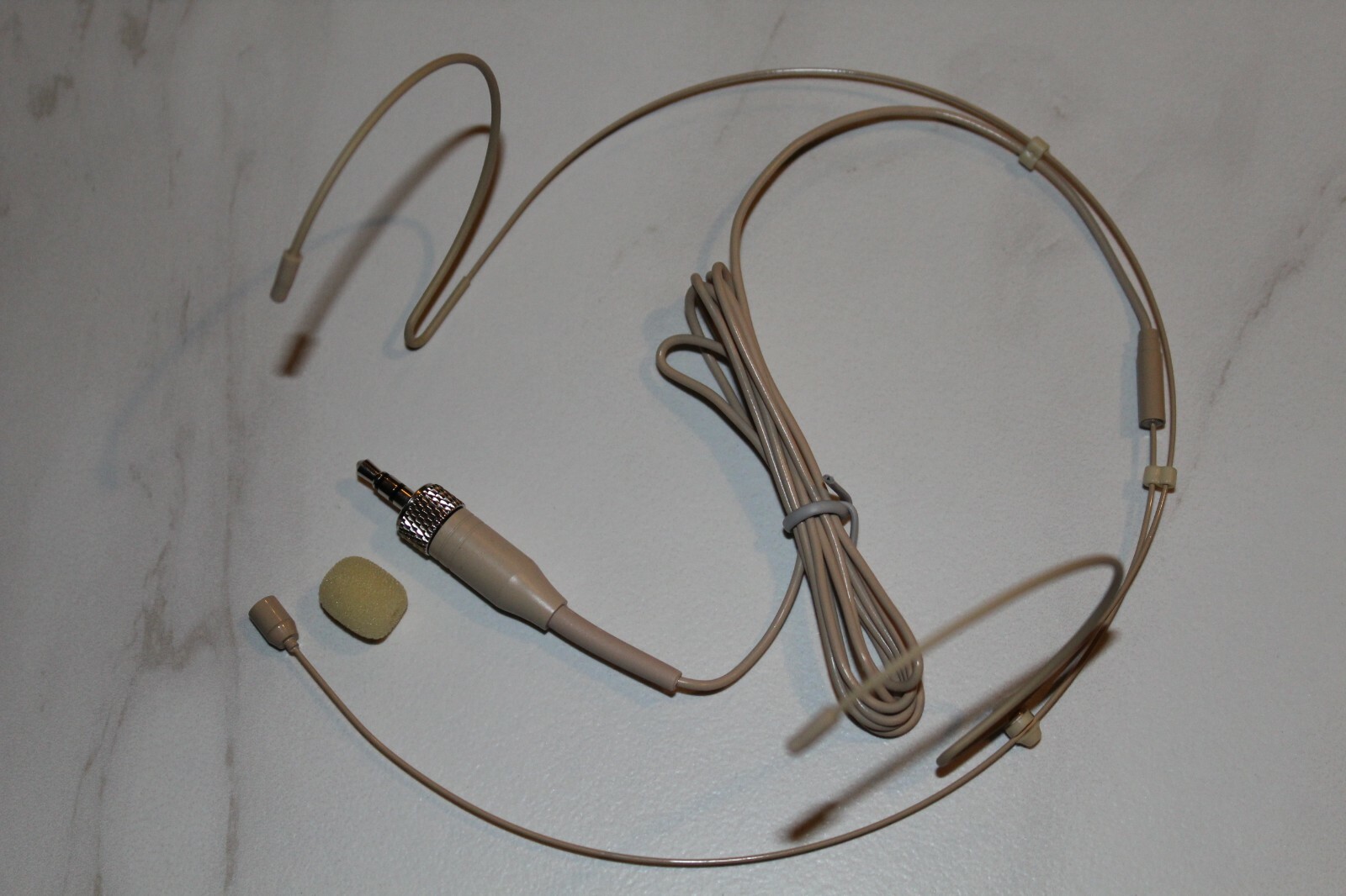 Double earhook Headset Mic Headworn Microphone For Sennheiser Wireless Beige