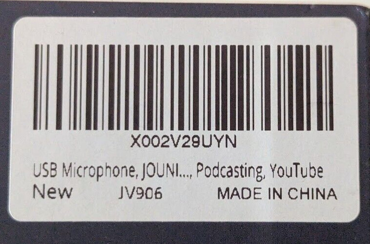 Condenser Microphone USB with stand and pop filter [JV906] Original Packaging!