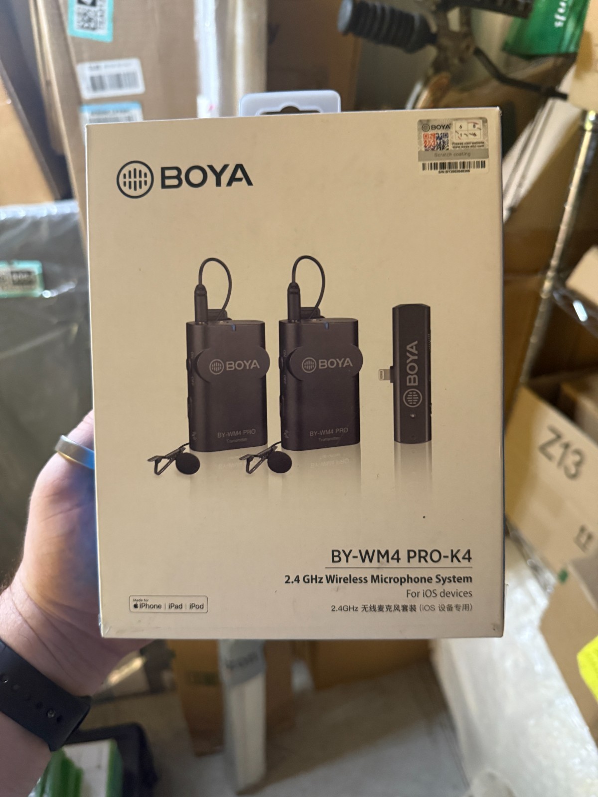 BOYA 2.4GHz Wireless Lavalier Lapel Microphone System for iPhone