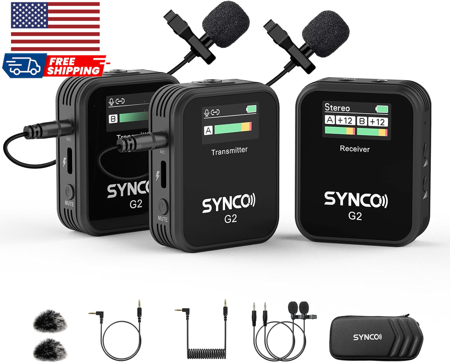 Wireless Lavalier Microphone G2(A2) 2.4G Dual Transmitter 48KHz 24Bit Lapel …