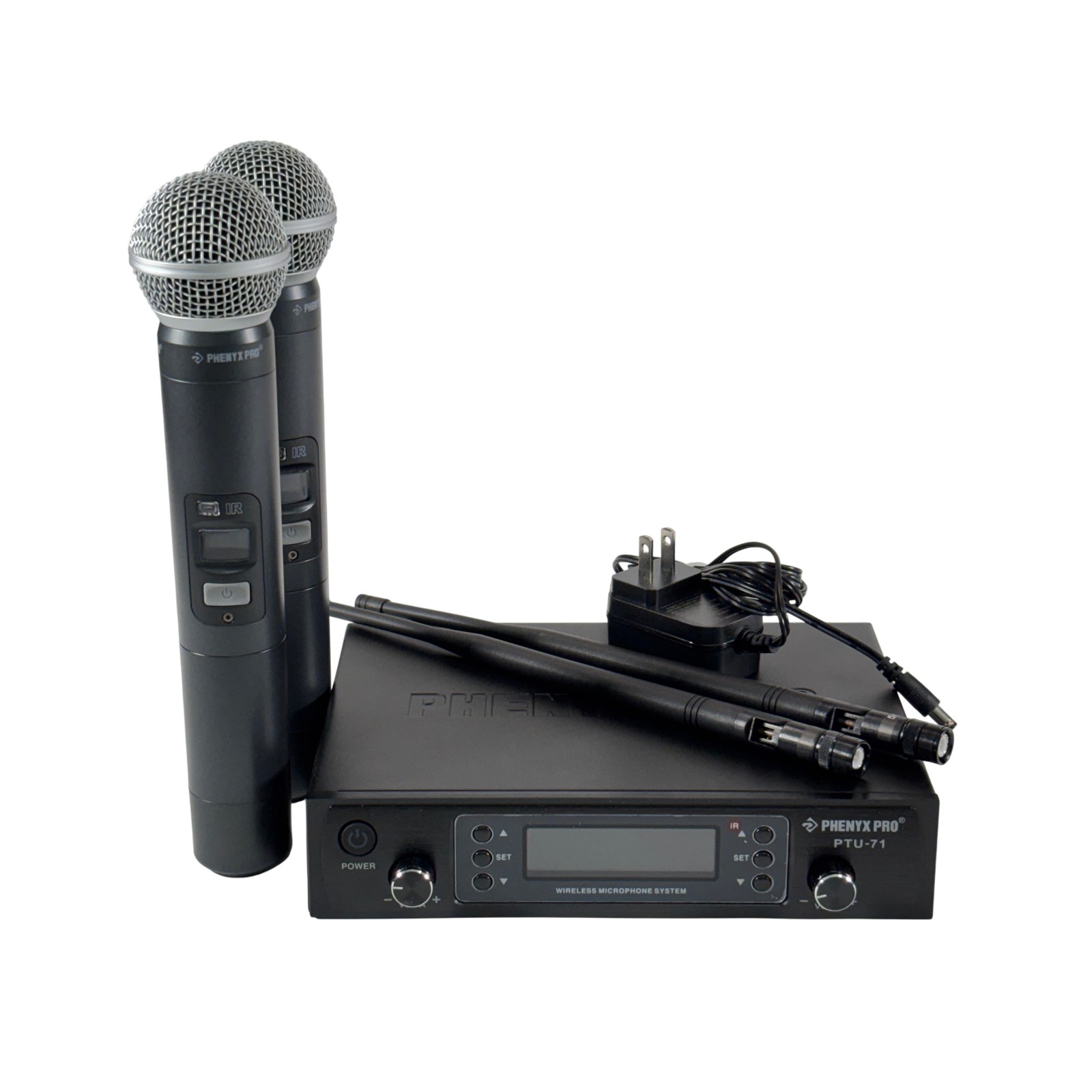 Phenyx Pro PTU-71 Dual UHF Auto-Scan Wireless Microphone System