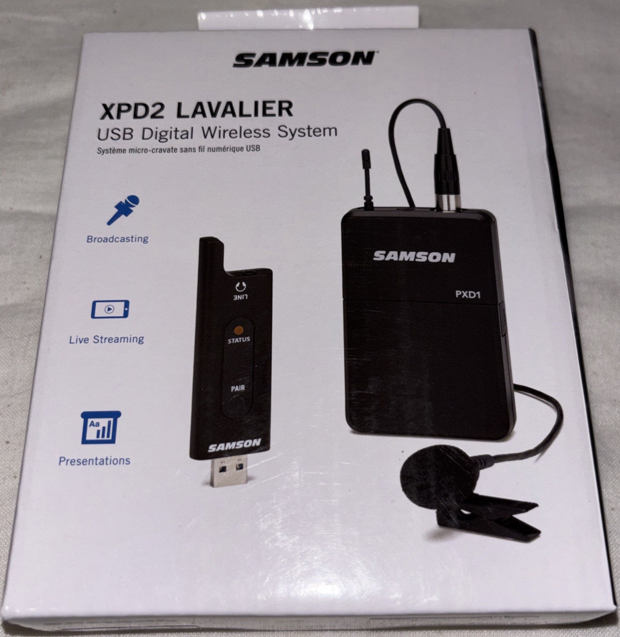 Samson Stage XPD2 Wireless Live Stream Podcast Broadcast Lavalier Mic System