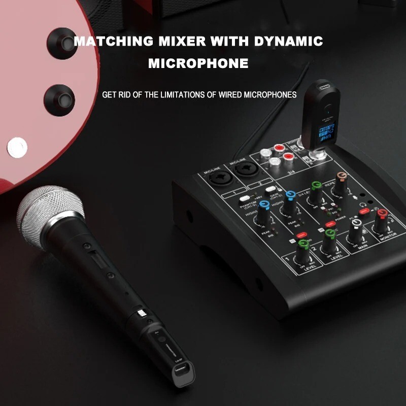 Wired to Wireless Microphone System Converter Transmitter Receiver New