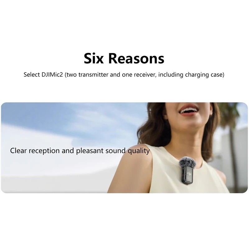 DJI Mic 2 Wireless Lavalier Microphone System 2-Channel for Smartphone Camera