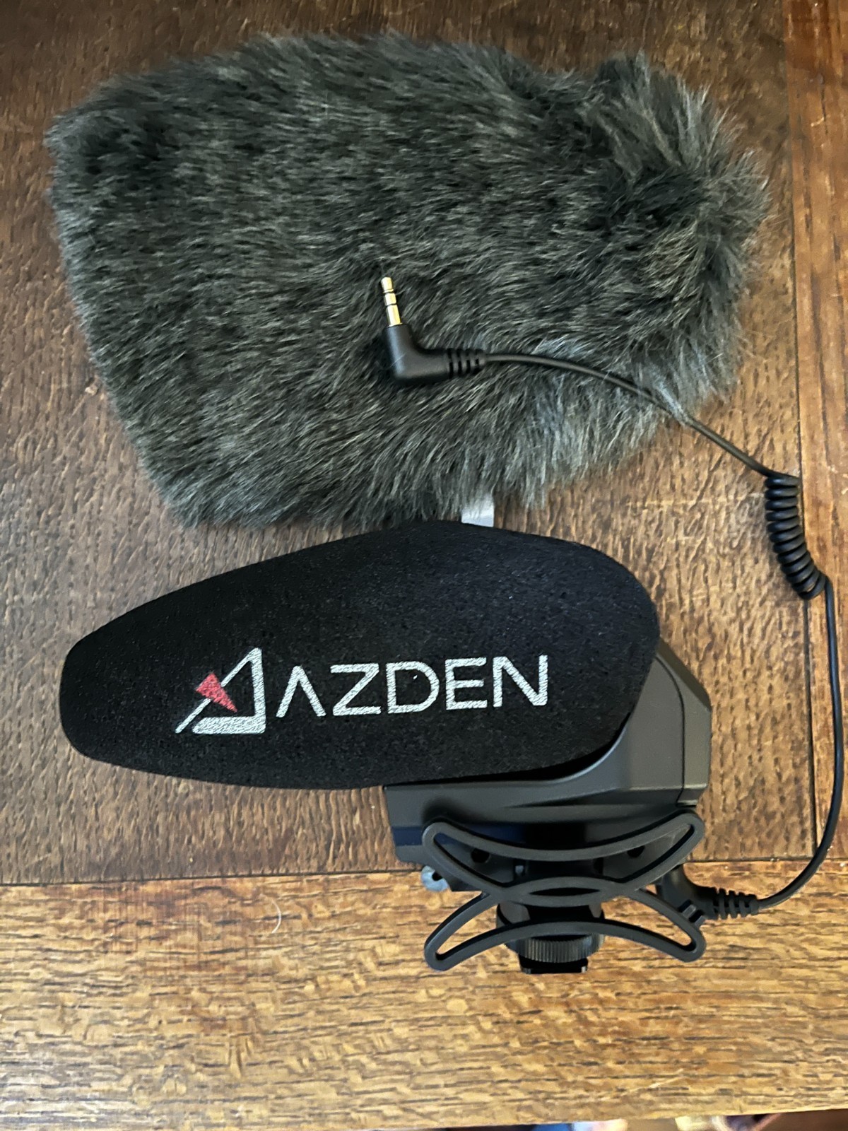 Azden SMX-30 Powered Shotgun Video Microphone with dead cat and foam cover