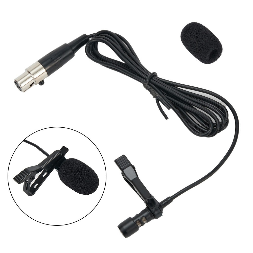 Black Lavalier Lapel Microphone 3.5mm XLR 3-Pin XLR 4-Pin For Wireless System