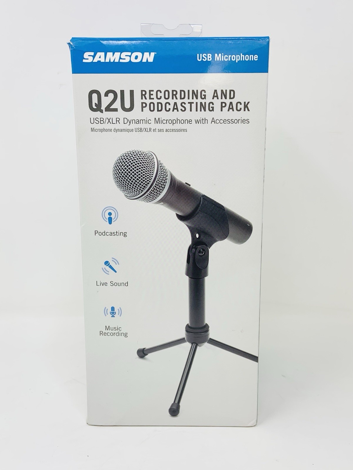 SAMSON Q2U DYNAMIC USB MICROPHONE RECORDING AND PODCAST PACK (BLK) FREE SHIPPING