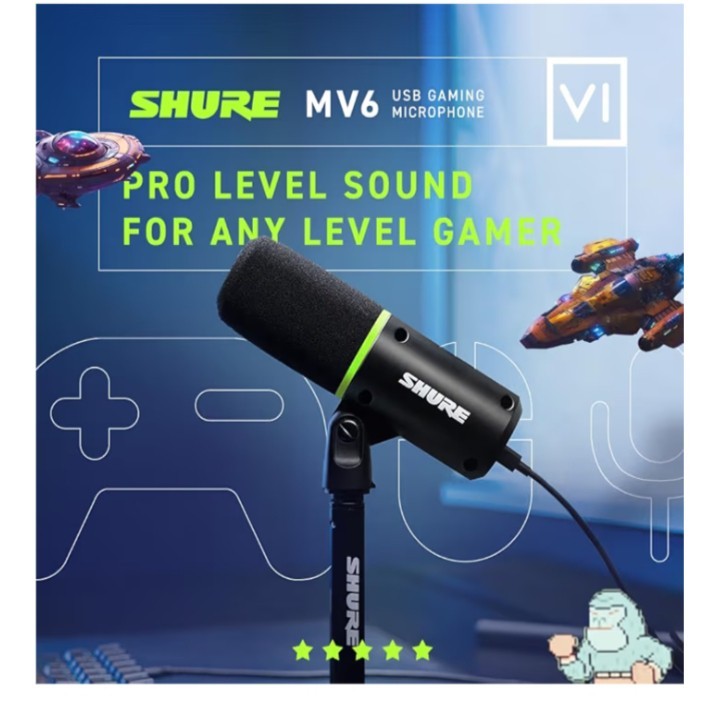 Shure MV6 USB Gaming Microphone for Streaming, Podcasting & Recording – Dynamic