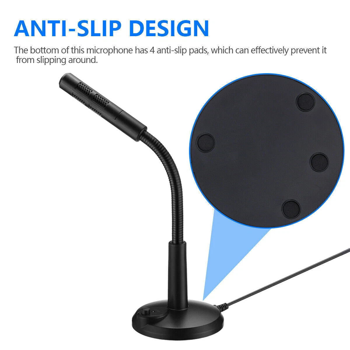 Mini USB Condenser Microphone with Stand – Plug & Play for PC/Laptop/Mac