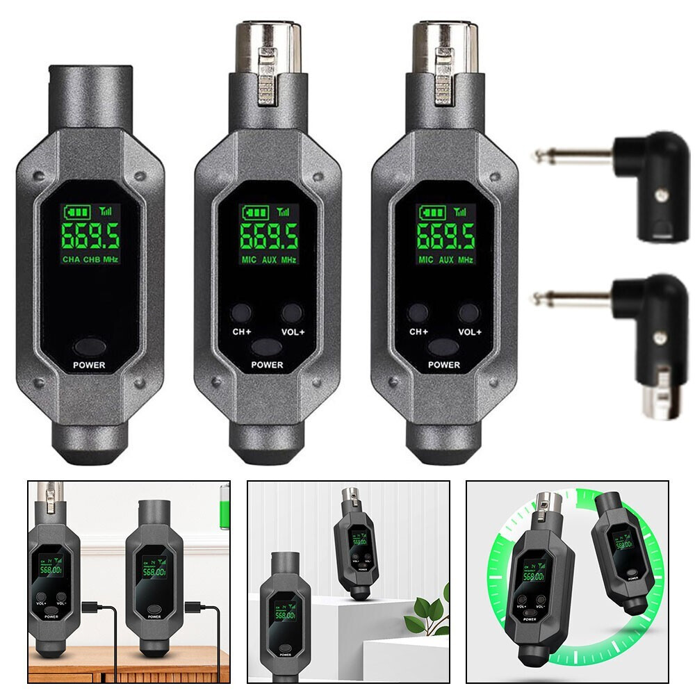 For 2 mic Wireless Microphone Converter XLR Transmitter and Receiver Microphone