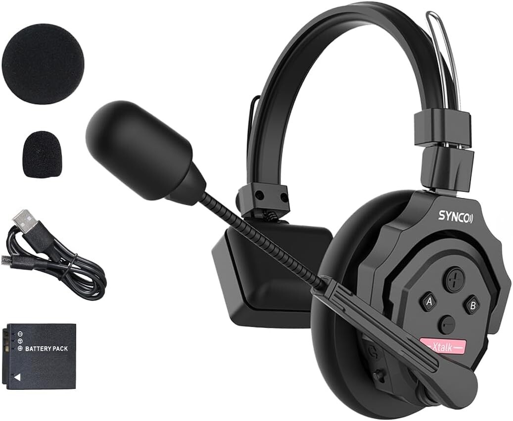 SYNCO XTALK X1 Full Duplex 2.4GHz Wireless Movie Shoot Headset – NIB