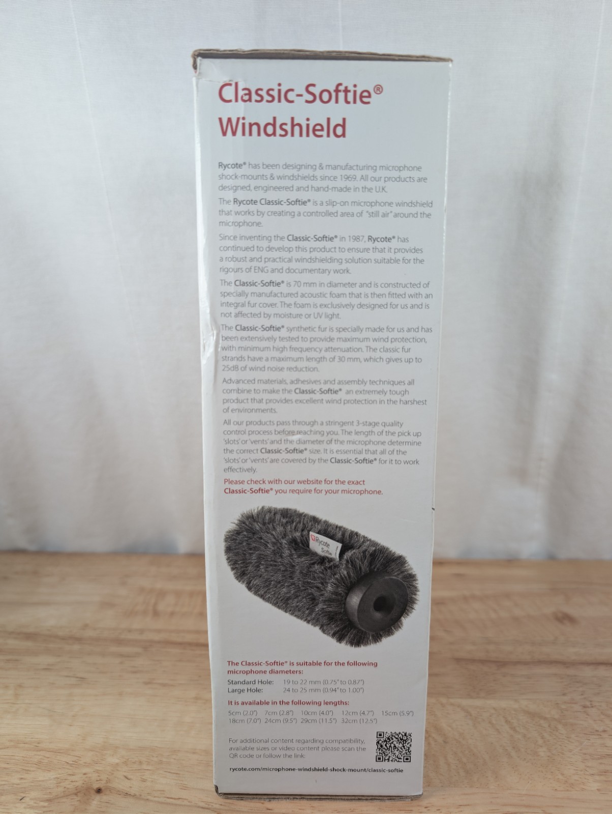 Rycote Classic-Softie Windshield 18cm ( 033052) Standard Hole (19/22) Made In UK