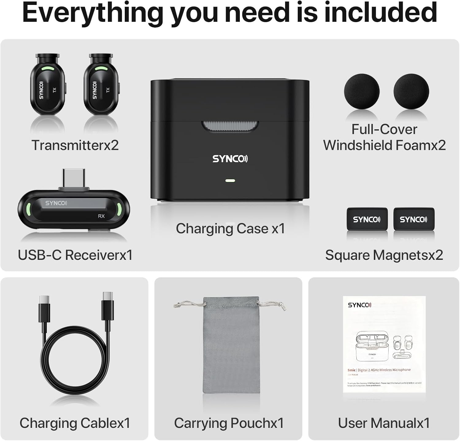 SYNCO SMIC AI Wireless Microphone AI Translation & Summaries for Android Phone
