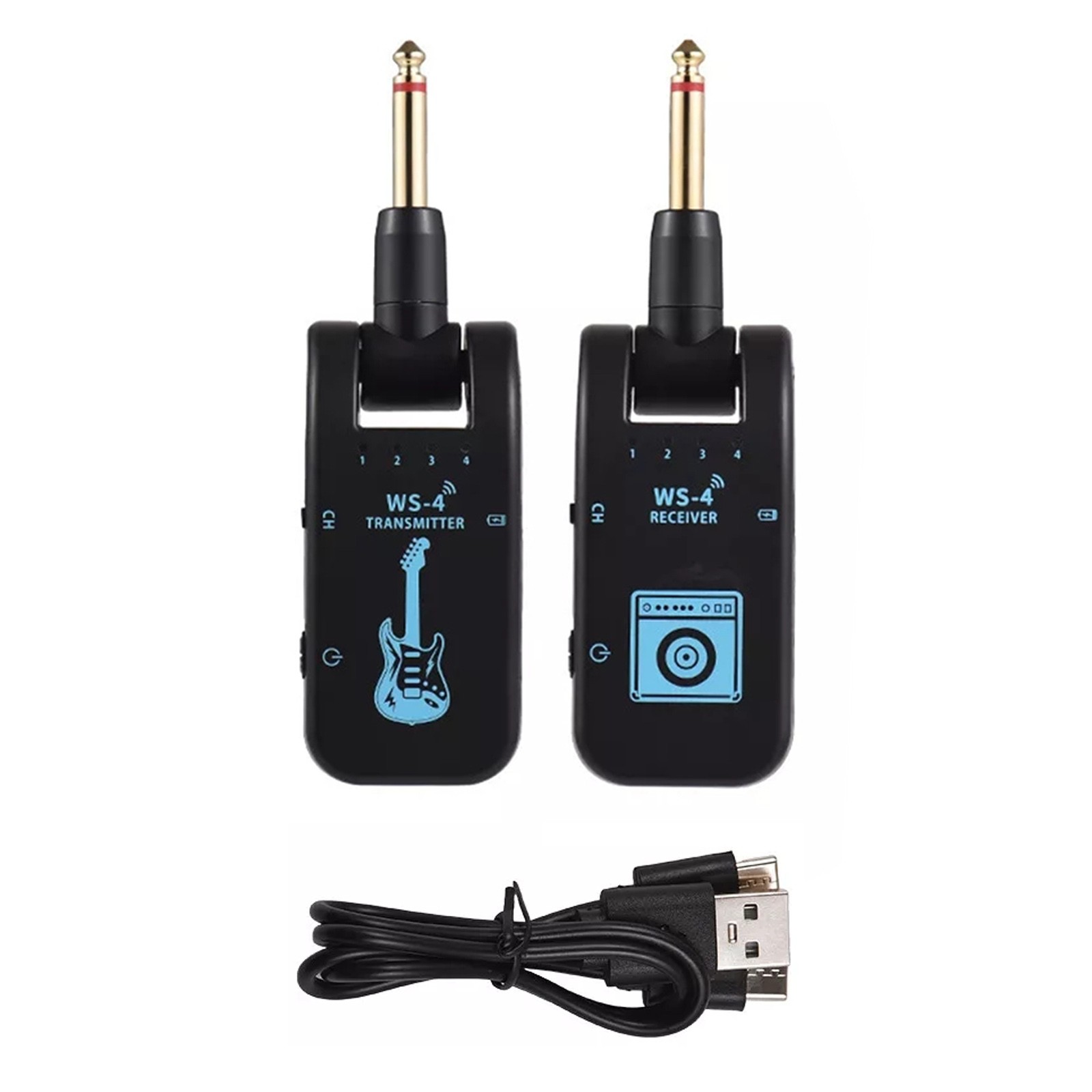 2.4G Wireless Guitar Rechargeable Transmitter And Receiver 2 Hours Fully Change