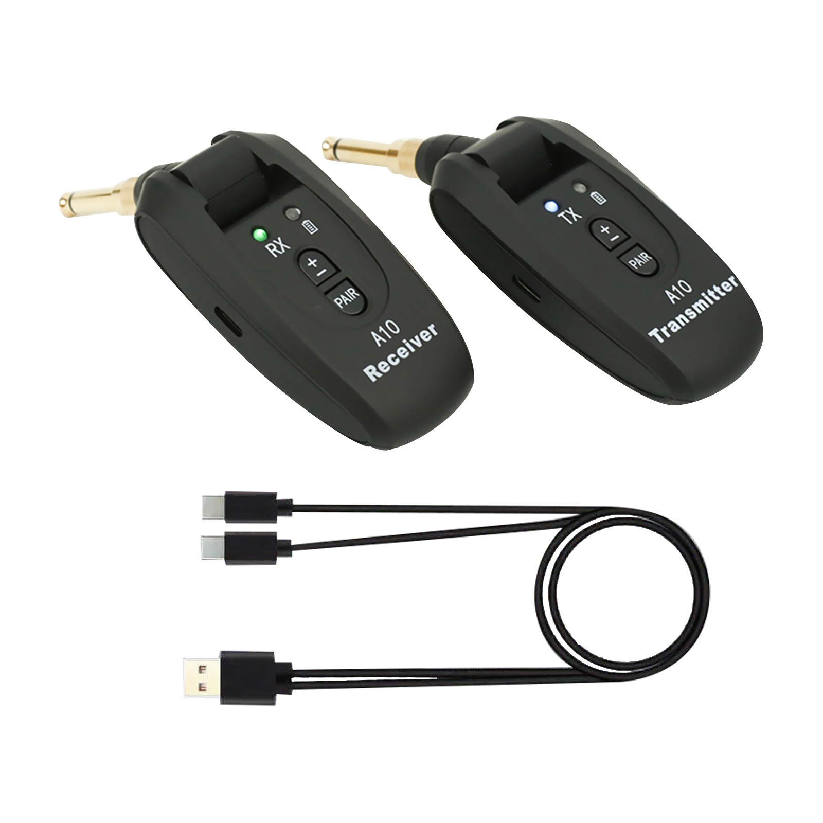 Guitar Wireless Transmitter & Receiver System 100ft 5H Battery 24Bit 48KHz