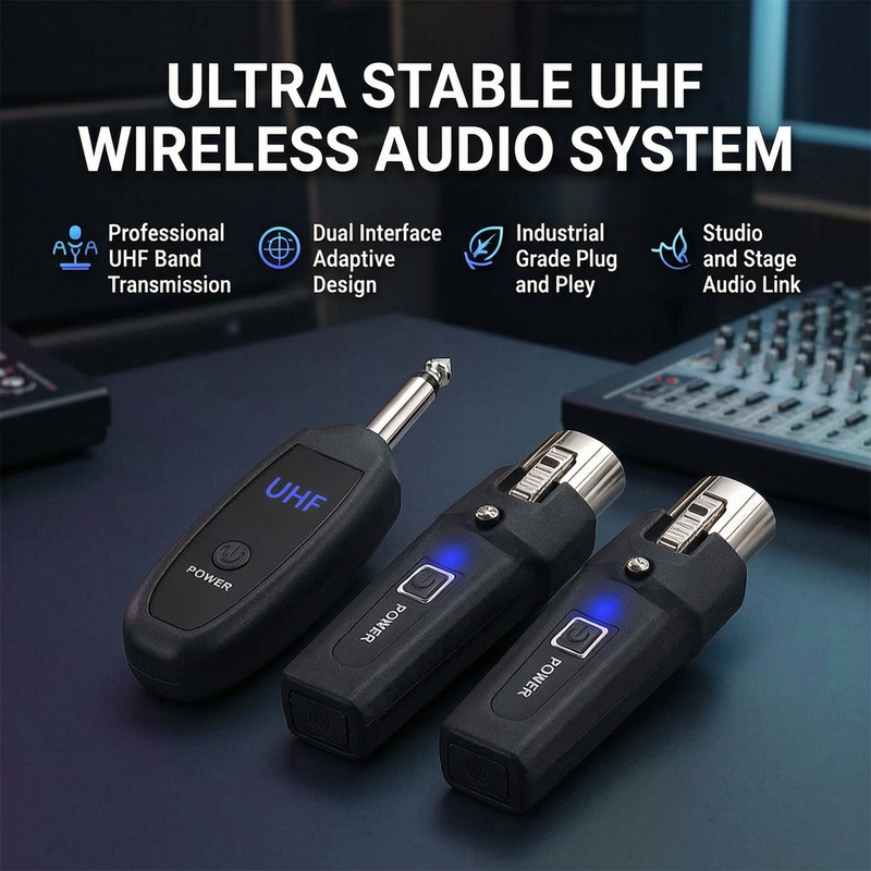 UHF Microphone Wireless Adapter – From 3.5mm Jack to 6.35mm Universal