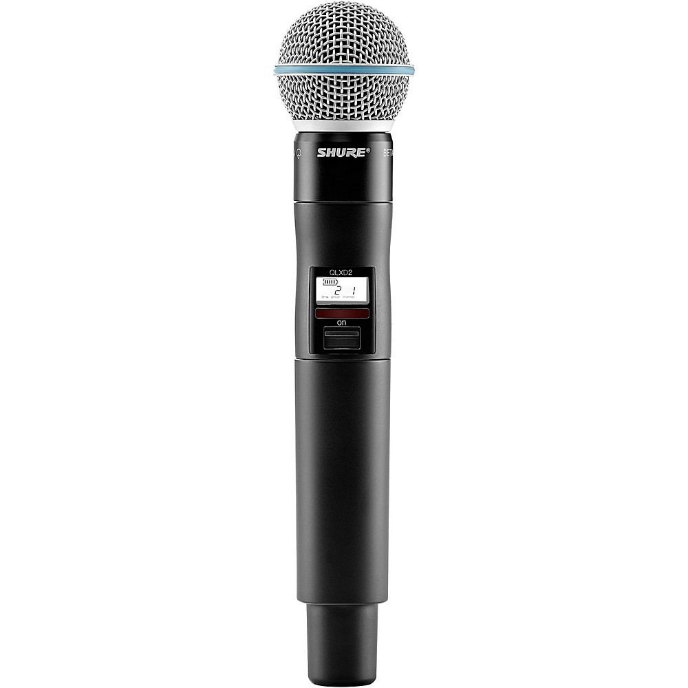 Shure QLXD2/BETA58A Wireless Handheld Mic Transmitter w/BETA 58A Mic Cap Bnd G50