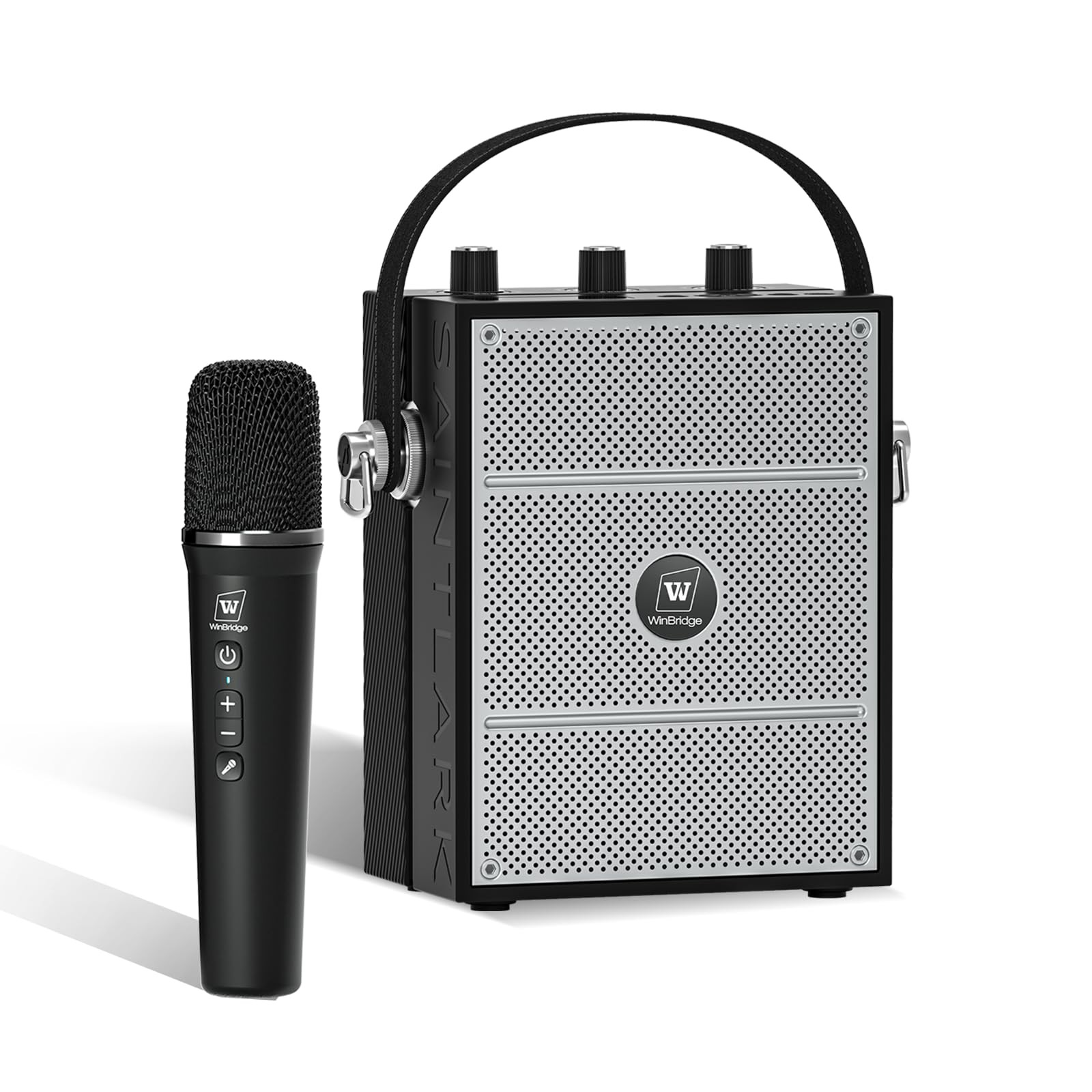 Wireless Voice Amplifier with Handheld Microphone, medium-sized, Black