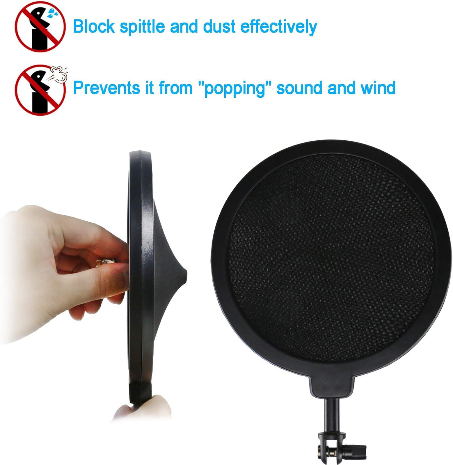 Microphone Shock Mount with Pop Filter for AT2020USB Plus Vibration Noise