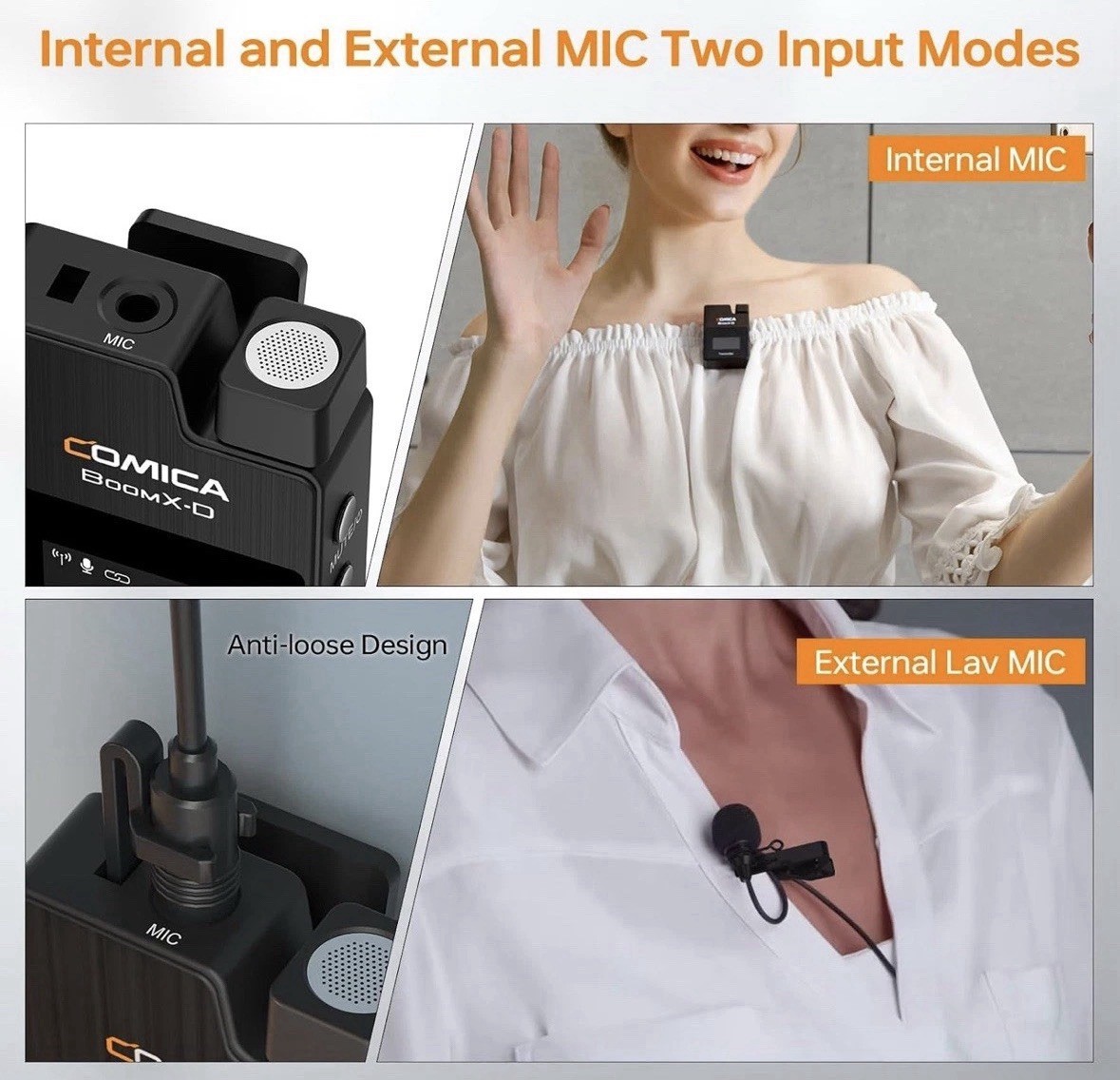 comica Wireless Lavalier Microphone, BoomX-D2 2.4G Compact Wireless Lapel Mic…