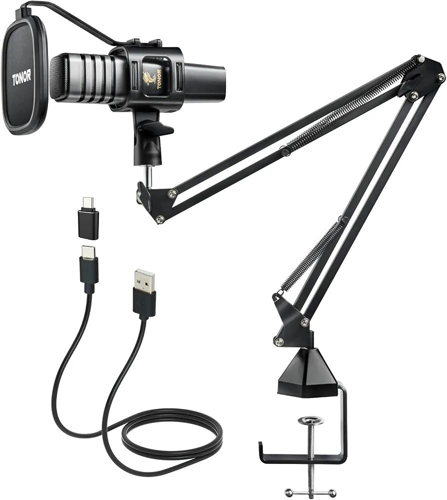 TONOR USB Microphone Kit, PC Podcast Recording Cardioid Condenser Computer Mic