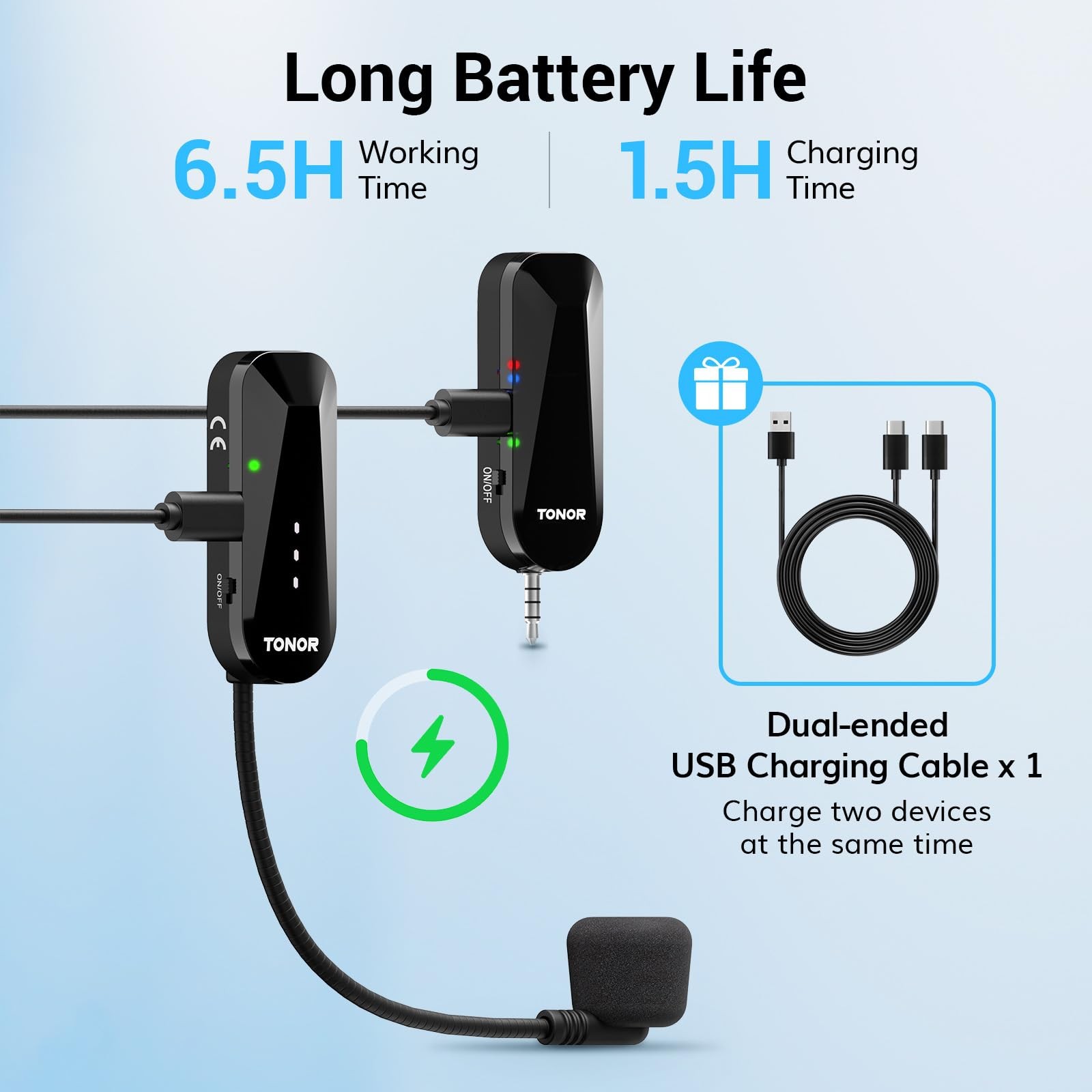 TONOR Wireless Headset Microphone, UHF Microphone Headset System, Head Handhe…