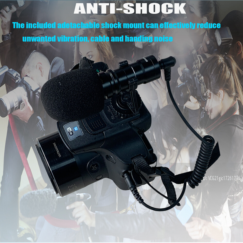 Supercardioid Camera PC Microphone Audio Shotgun Mic For Smartphone DSLR iPhone