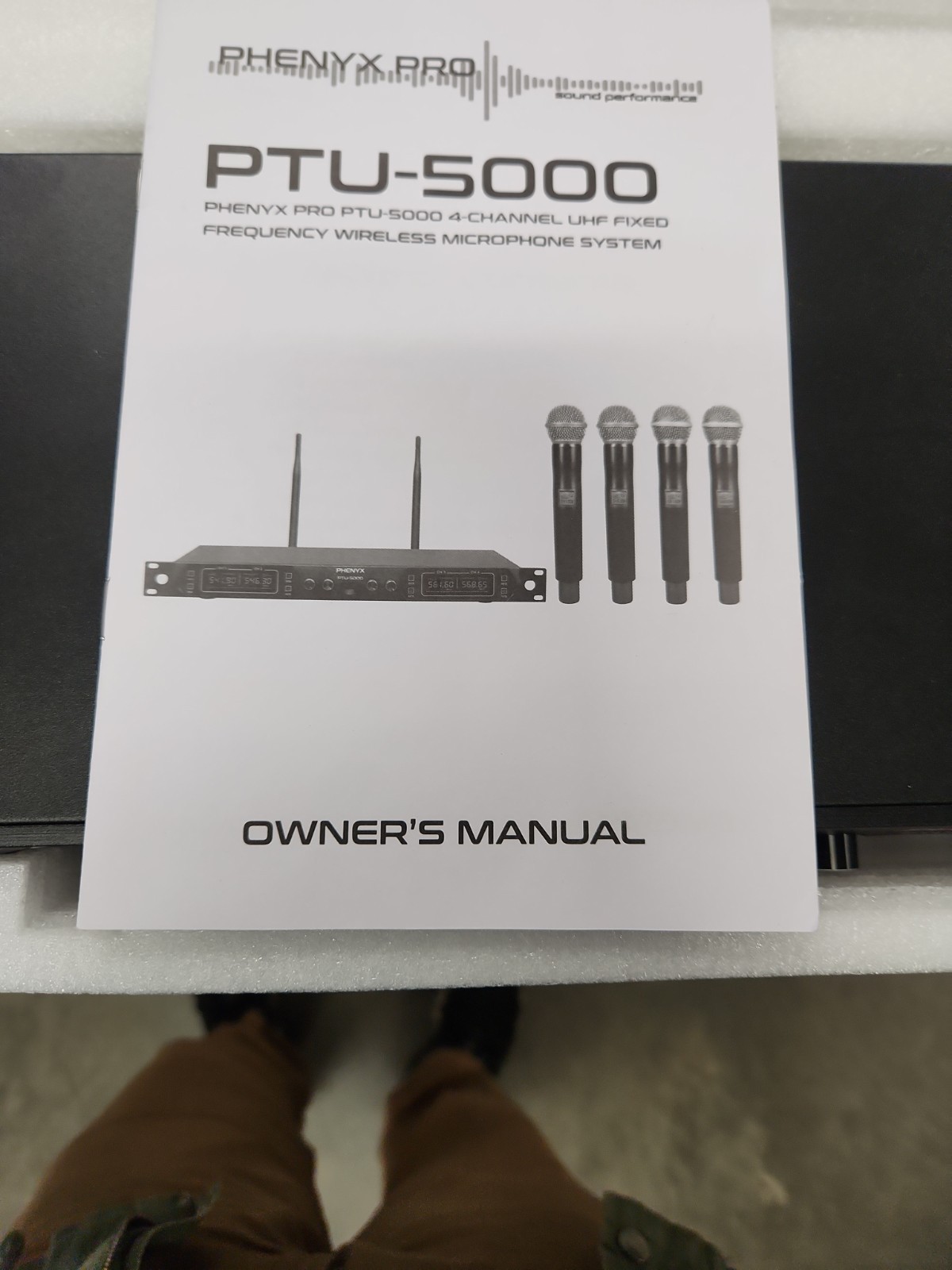 Phenyx Pro PTU-5000 4 Channel UHF Wireless Microphone Mic System
